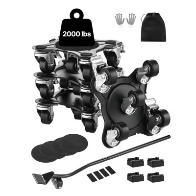 Furniture Dolly, Maximum Load 1200 lbs, Heavy-Duty Furniture Movers with 5 360° Rotation Wheels, Carbon Steel Panel, Furniture Lift Slider Tool Set for Appliances, Sofa, Fridge, Washing Machine