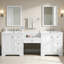 84" Double-Sink Freestanding Bathroom Vanity Set, Center Console and Soft Closing Design-436555618