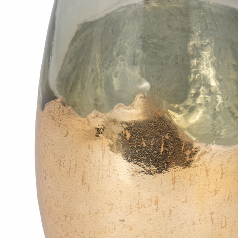 Vase en verre fabriqué à la main moderne Olijah, H 15 po x l 7 po x P 7 po, Transparent / givré