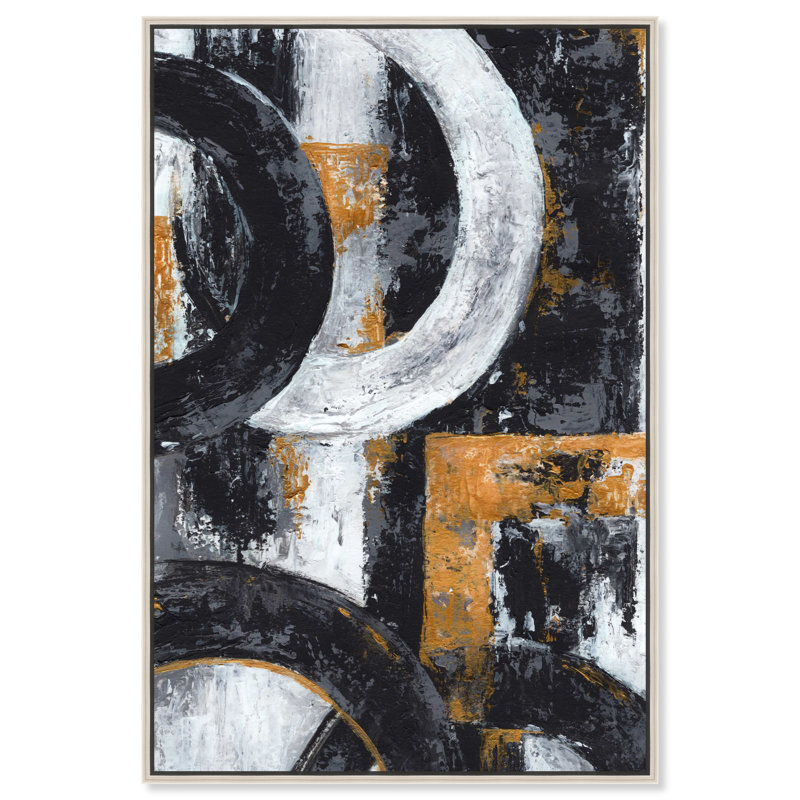 «Texture Symphony Part II Masculine Man Cave» par Notoriart, Cadre argenté, H 55 po x l 37 po