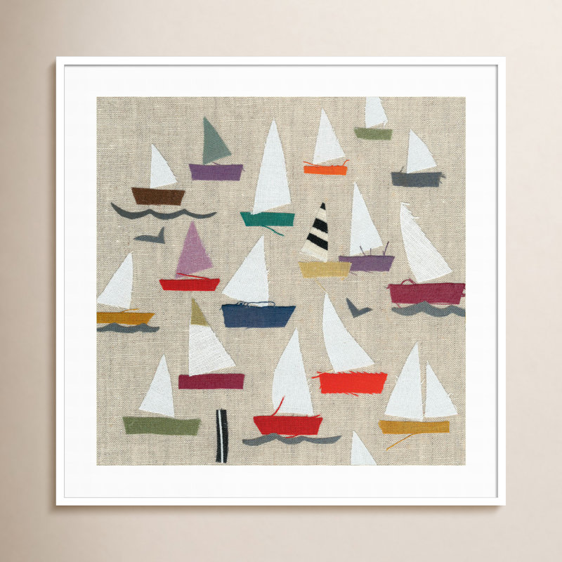 «Montier Plain Sail» encadré sur papier par Jenny Frean, reproduction, Blanc, H 41 po x l 41 po x P 1 po