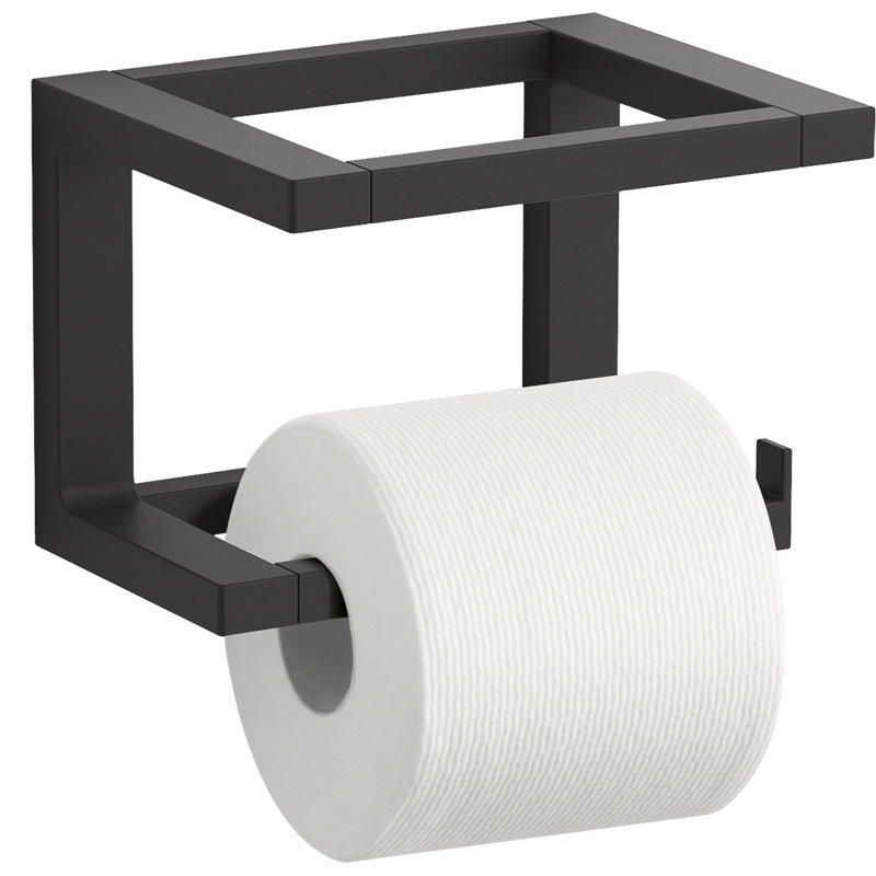 Draft Wall mount Toilet Paper Holder, Matte Black
