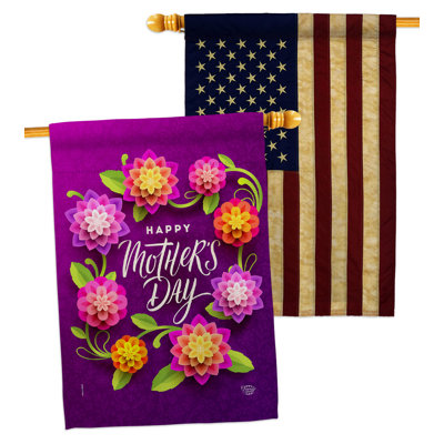 Double Sided 40'' H x 28'' W Polyester Mother's Day House Flag