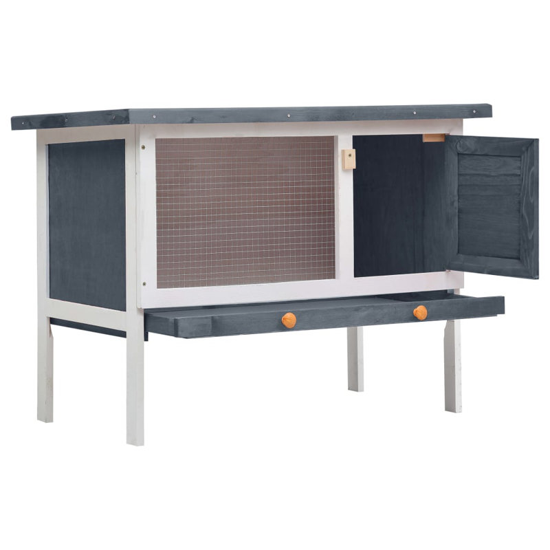 Rudy Weather Resistant Rabbit Hutch, Grey