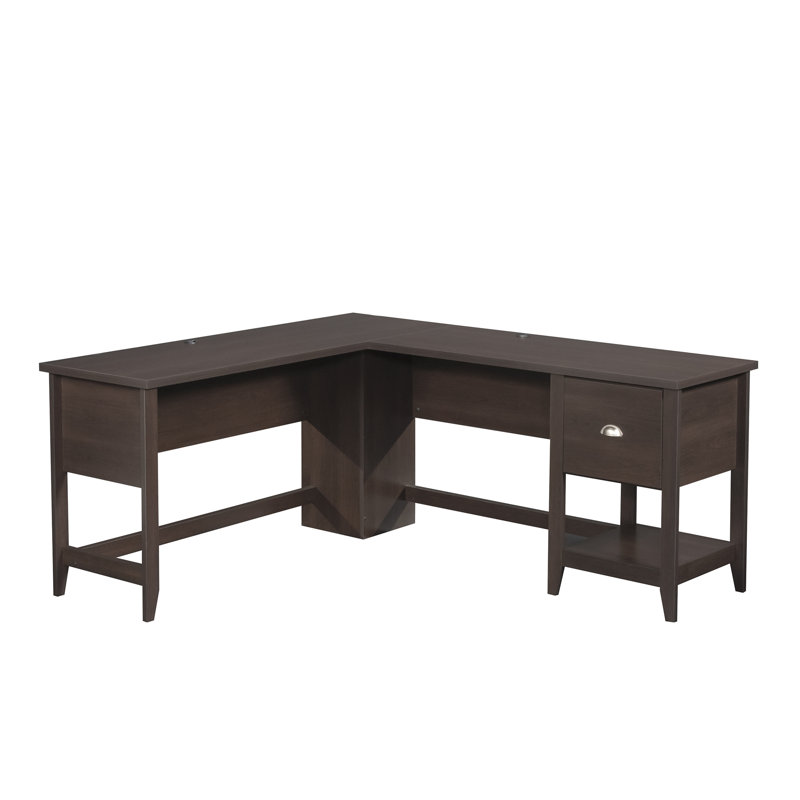 Bureau en L, finition brune, Brun