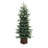 5Ft Pre-Lit Artificial Pine Christmas Tree with Pinecones & Brown Square Pot