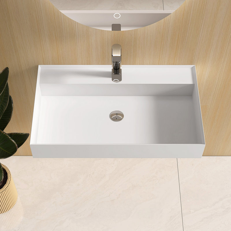 Lavabo de salle de bain mural 32 "avec trou pour robinet