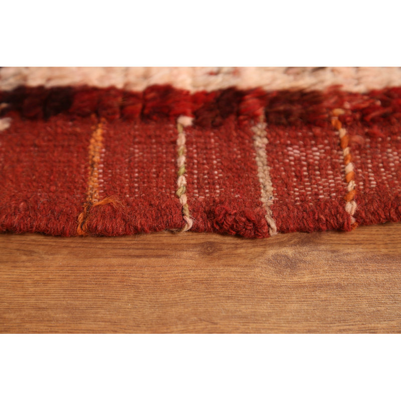 Tapis géométrique en laine marocain noué à la main 7 x 10
