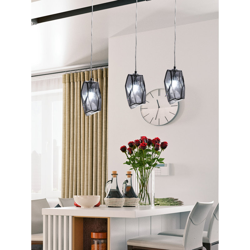 Mini-luminaire suspendu en verre Altair, Fumée