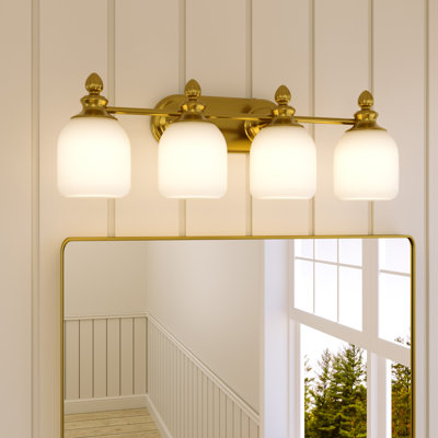 Dimmable Bathroom Vanity Light with Frosted Glass Shade