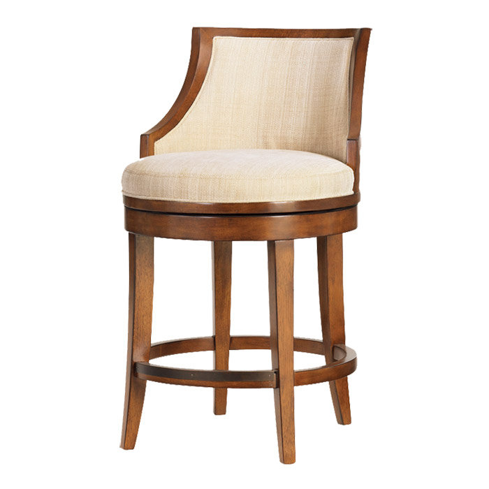 Ocean Club Cabana Swivel Counter Stool, Woven Cream, Bar Stool (30" Seat Height)