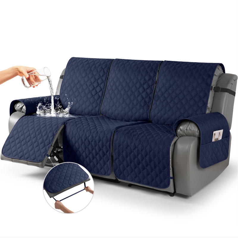 Housse pour fauteuil inclinable et imperméable Wildee, 3 Seat, Microfibre bleu foncé