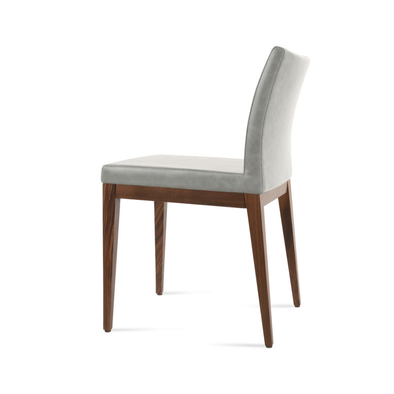Aria Wood Dining Chair, Walnut, Light Gray