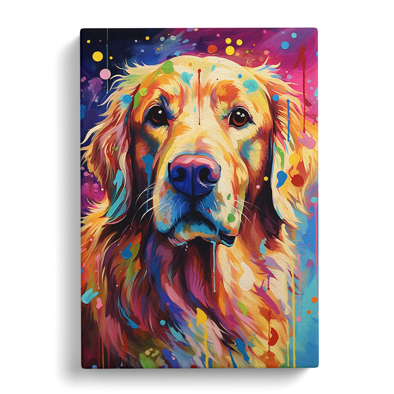 Golden Retriever Abstract - No Frame Print, 76cm H x 50cm W x 3cm D
