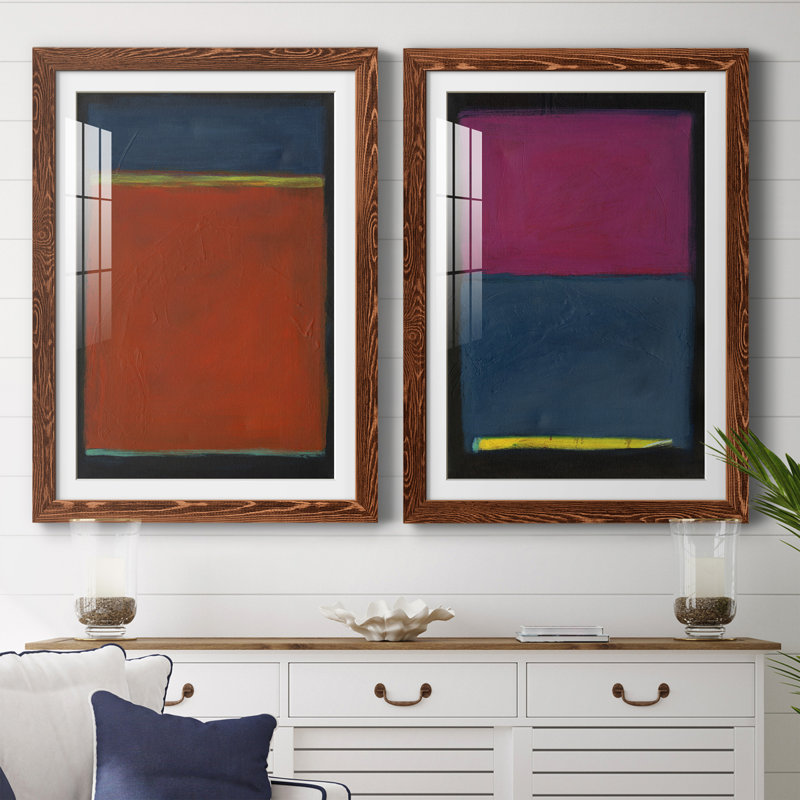 Contemplation I - ensemble de 2 peintures encadrées, H 24 po x l 36 po x P 1,5 po, Érable