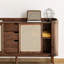 Armoire de rangement moderne à porte en rotin minimaliste