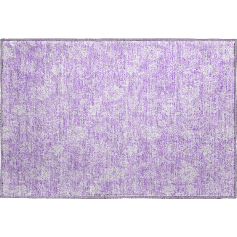 Premium Machine Washable Prisco Lilac Rug, Rectangle 1'8" x 2'6"