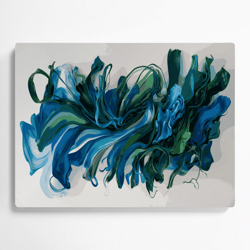 «Lyrical Abstraction 62», art mural en métal vert, H 16 po x l 20 po