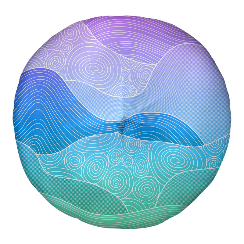 Coussin de sol Katelyn Elizabeth, 26 po x 26 po, Cyan et mauve