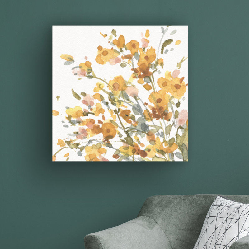 «Happy Yellow 09» par Lisa Audit, reproduction d'art sur toile tendue, H 18 po x l 18 po x p 2 po