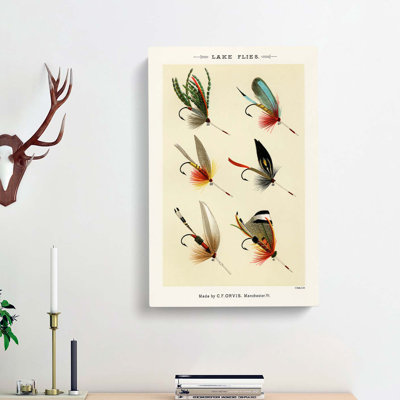 Lake Fishing Flies Version 1 by Mary Orvis Marbury - Wrapped Canvas