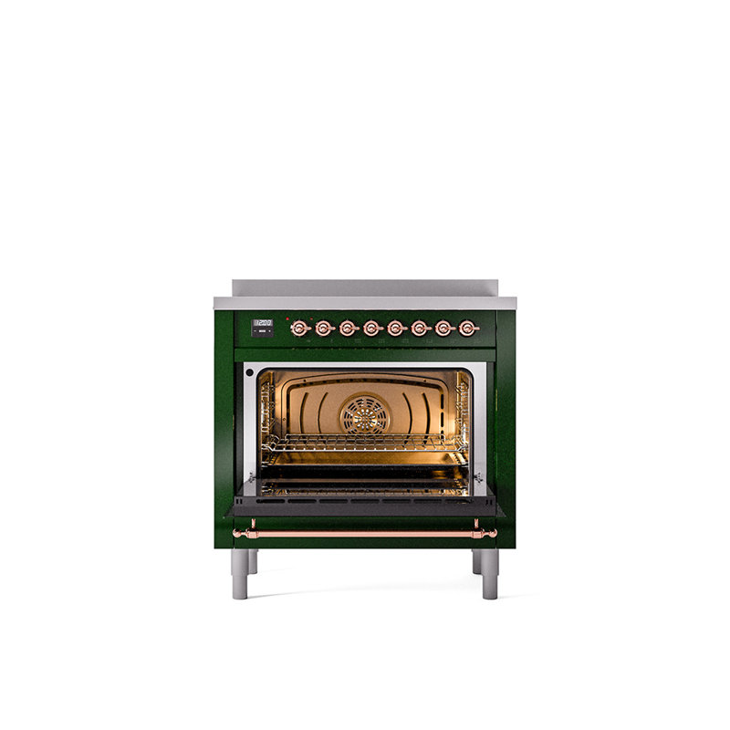 ILVE Nostalgie II 36 in Induction Range, Emerald Green/Copper