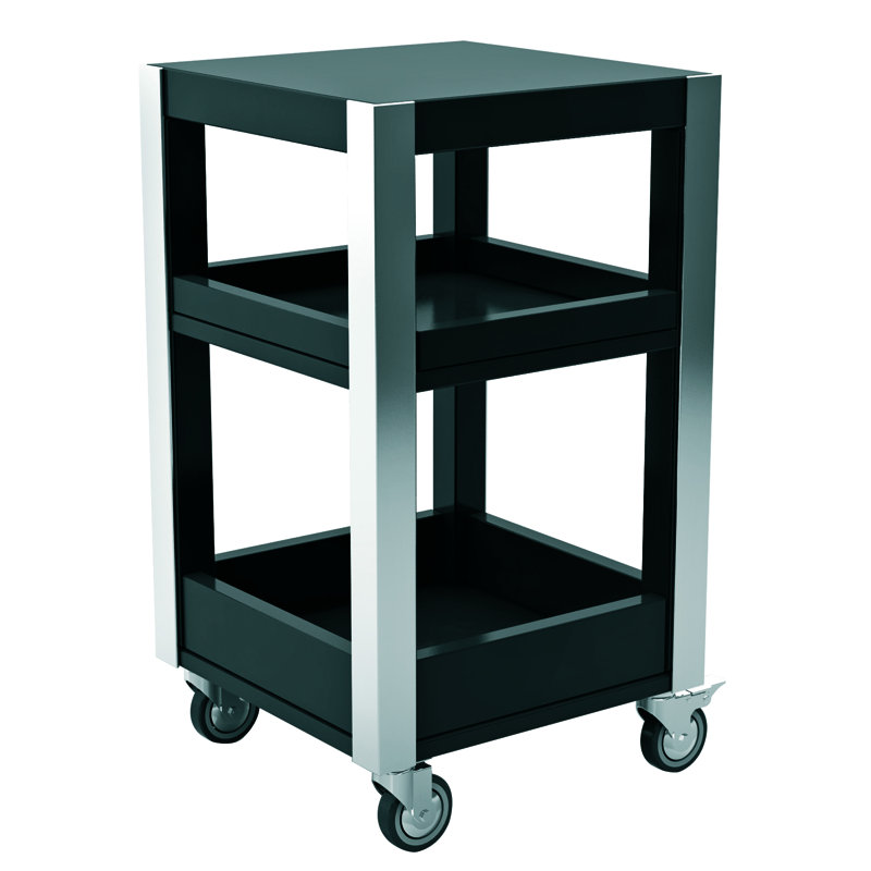 Trolley "Havana Chic", Glossy, Lacquered Laminated Panel With S/S Legs, Black L: 19-3/4" W: 19-3/4" H: 34-1/4", Black