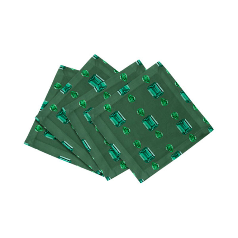 Cotton Blend Square Napkins, Evergreen
