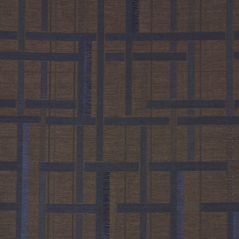 Papier peint Schumacher x Patterson Flynn Axel, Bleu marine / espresso