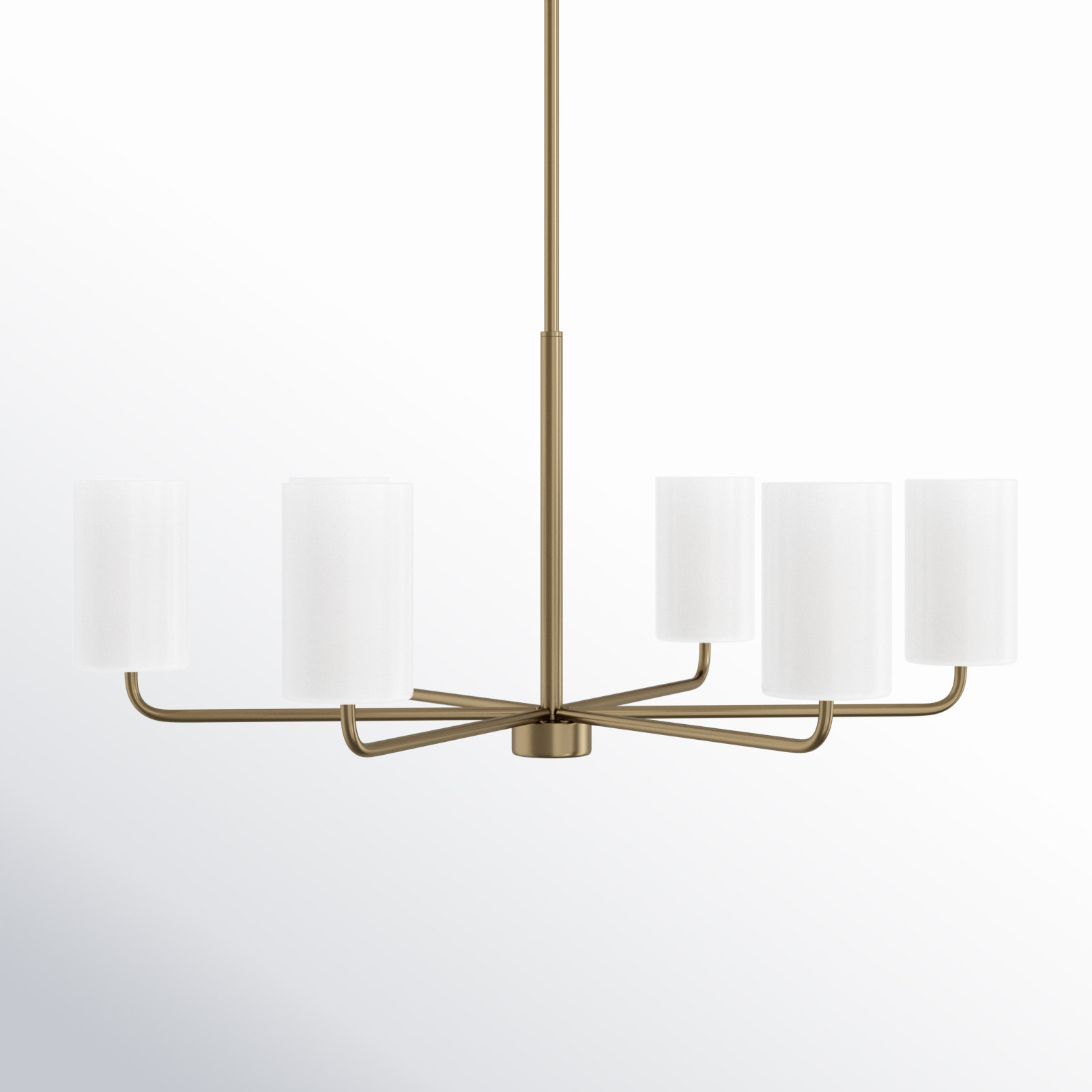 6 - Light Dimmable Shaded / Spider Chandelier, Yes, Satin Bronze