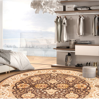 Tapis brun foncé Peshawar Oushak 9 pi 0 po x 9 pi 0 po