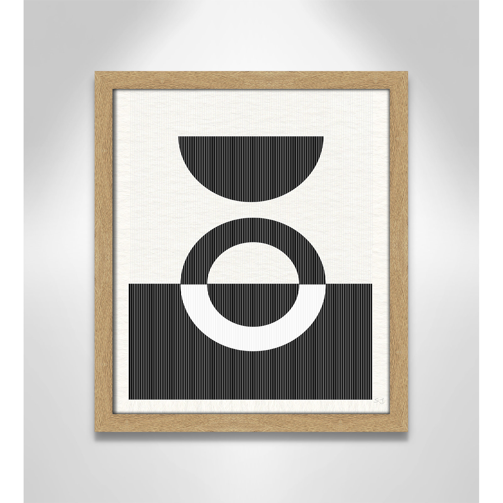 Eclipse III, 15" H x 13" W x 0.75" D, Natural Framed