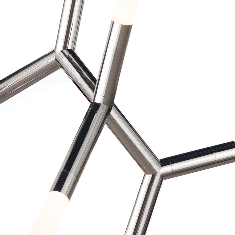 Traveler Chandelier, Polished Nickel, 44.5"W x 43.5"H