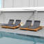 LOUNGE CHAISE SET, SPACE AVAILABLE ON ONE SIDE,ACACIA SOLID WOOD WITH LOUNGE CUSHION (CREAM & TRIPLE FOLD) - MATCHING DARK GREY VERSION AVAILABLE-784379560