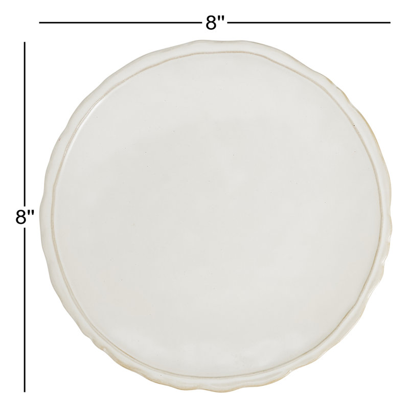 Assiette à salade en grès Wavy Border (ensemble de 4)