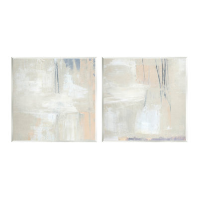 «Beige Abstract Collage Composition», ensemble de 2 plaques murales par Annie Warren