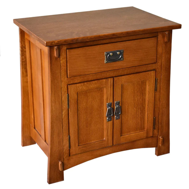 Table de chevet en bois massif Vergie, Cerisier