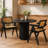 Alaynnah Retro Wood Rattan Back Handmade Armchair-827312759