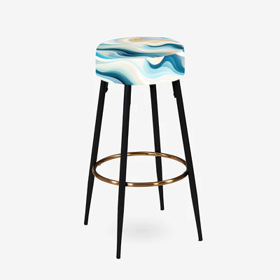 Coastal Harmony - Ensemble de 2 tabourets de bar abstraits