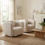 Ensemble de 2 fauteuils individuels en tissu bouclé, canapé minimaliste Japandi carré nuage, fauteuils d'appoint ergonomiques pour salon-792744278-793452328