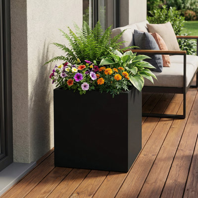 Jardinières rectangulaires en métal pour plantes d'extérieur