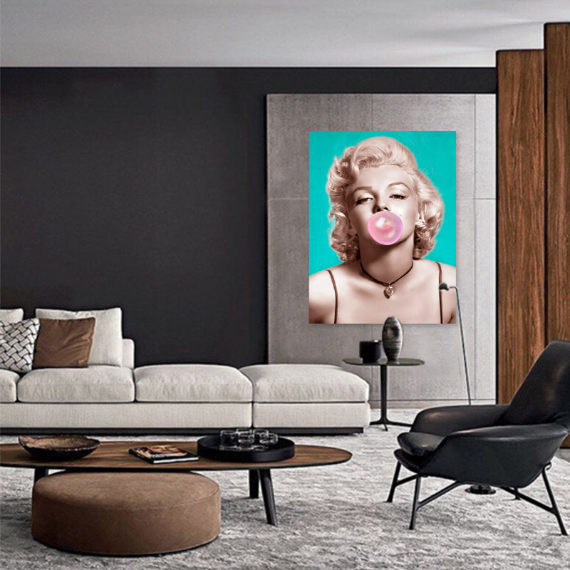 Bubblegum Marilyn Print by N Perez, 20" H x 16" W x 2.5" D, Acrylic