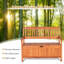 Banc de rangement en bois d'eucalyptus naturel résistant à l'eau 33 gallons Topbuy