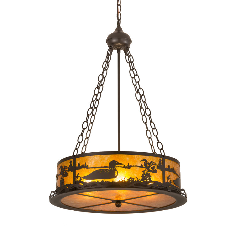 Rustic Lodge 4 - Light Chandelier, Timeless Bronze, Amber, 34" H x 22" W x 22" D