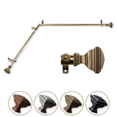 Dnaiel Stainless Steel Adjustable 0.81'' Single Corner Curtain Rod