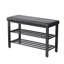 Banc d'entrée pour chaussures avec surface en lin, 3 rangements, éponge à rebond élevé, convient aux salles de bain, banc à assemblage rapide, coussin de siège d'unité centrale, chambres à coucher,
