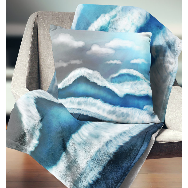 Coussin imprimé ciel avec nuages, 18" x 18", Coussin décoratif