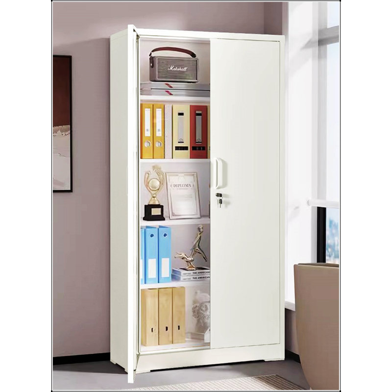 Armoire de rangement en métal durable avec portes verrouillables et 4 tablettes réglables, parfaite pour les espaces de garage ou de bureau organisés