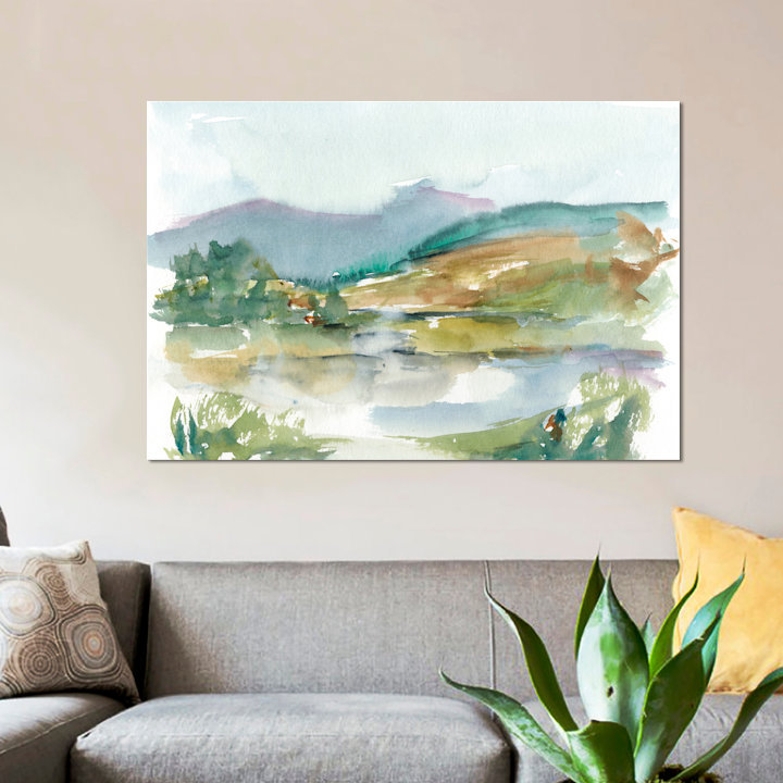 « impressionniste aquarelle ii », reproduction sur toile, H 18 po x l 26 po x P 1,5 po, Toile tendue, Pas de tapis