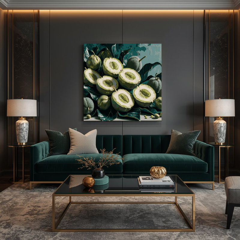 «Fruit Feijoa Green», art mural sur toile, H 12 po x l 12 po